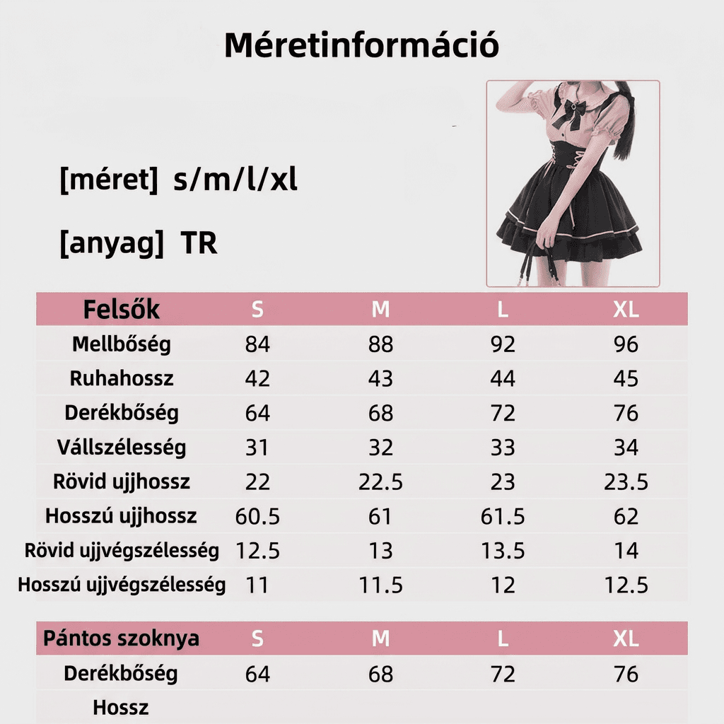Édes Lolita Hercegnő Szett — Ing + Kantáros Szoknya — 14