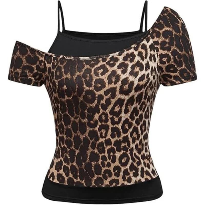 Y2K Leopárdmintás Crop Top — 1